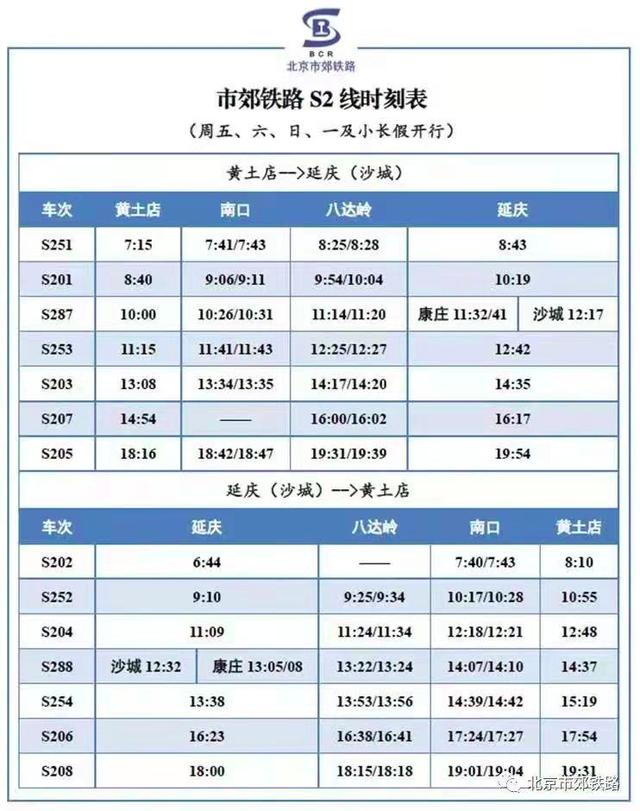列车运行时刻表（北京市开往春天的列车） 2