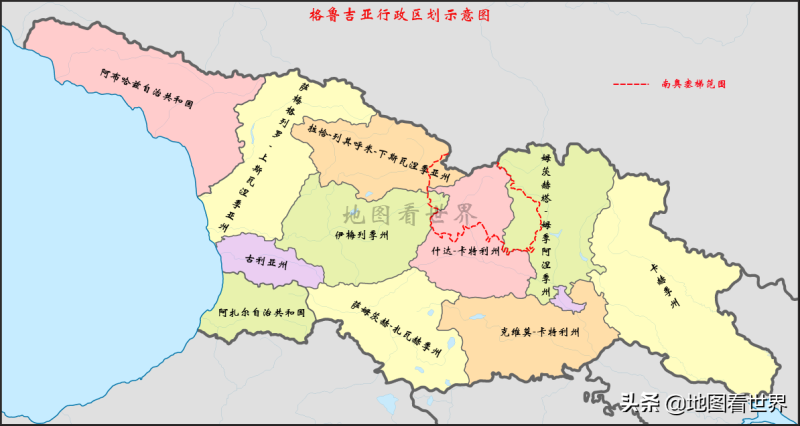 南奥塞梯地图位置（南奥塞梯与北奥塞梯） 5